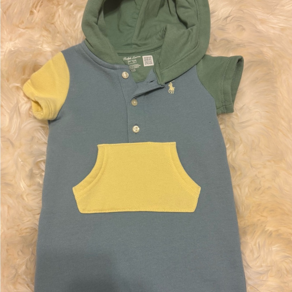 Ralph Lauren Baby Boy Hoodie Romper